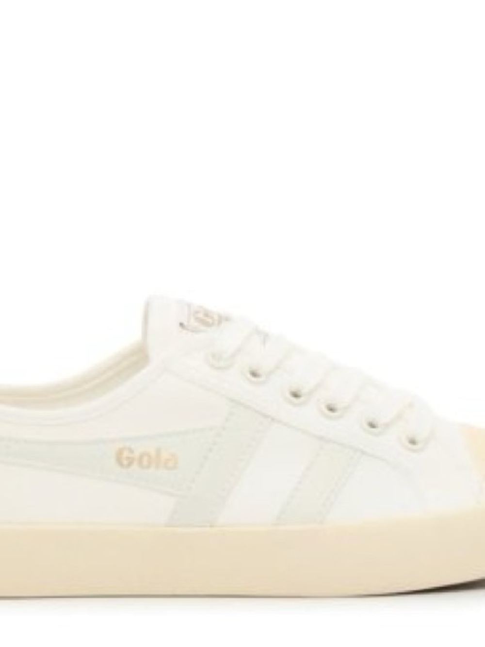 Gola Coaster Women's Off-White Canvas Vegan Sneakers with Beige Sole